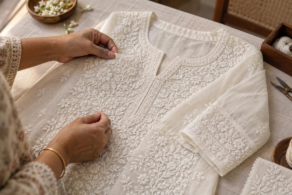 Chikankari fashion — AI-generated demo image