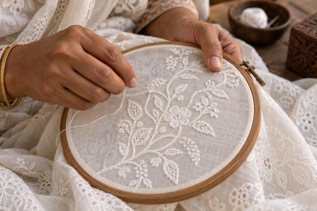 Chikankari fashion — AI-generated demo image
