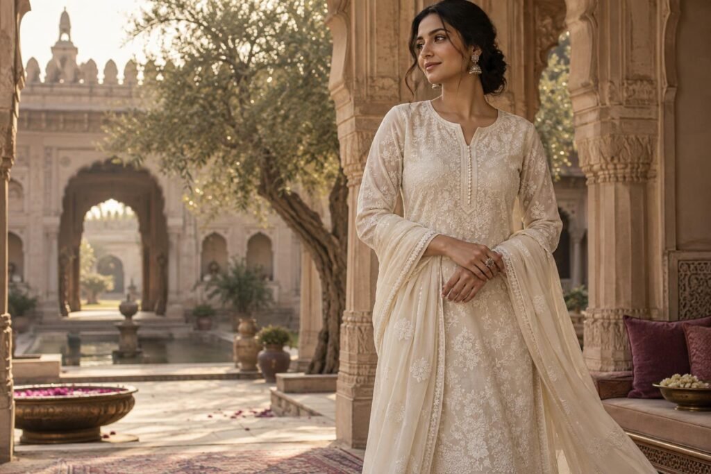 Chikankari fashion — AI-generated demo image
