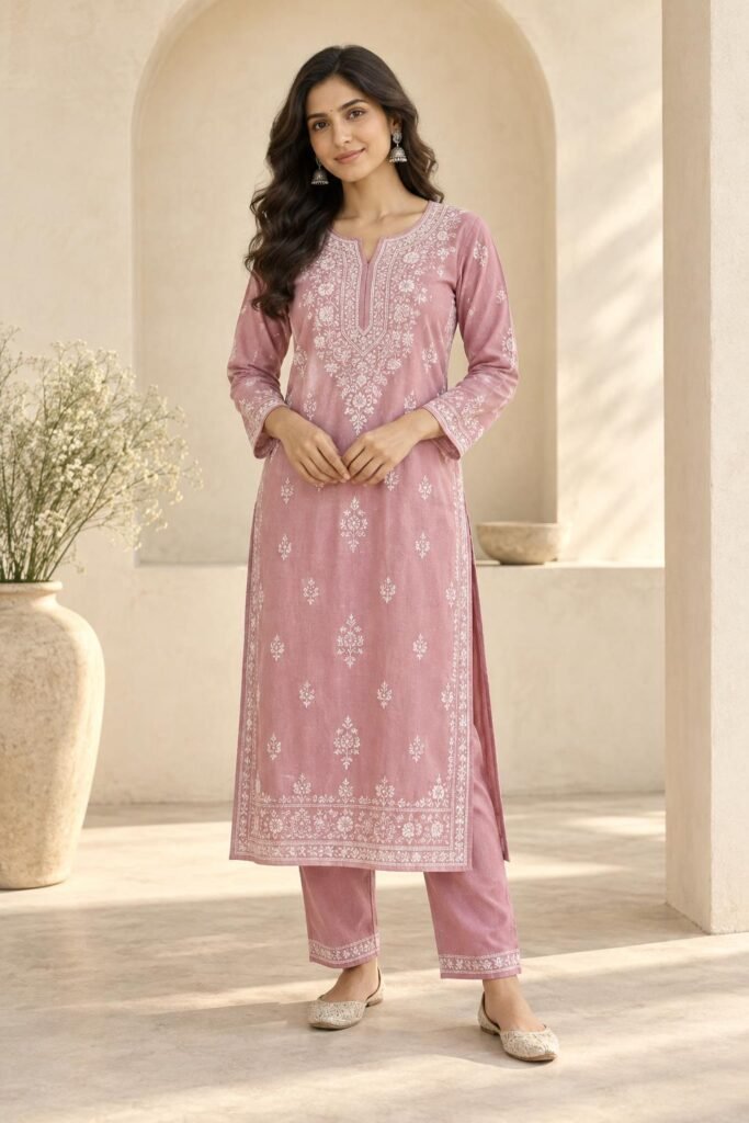 Chikankari fashion — AI-generated demo image